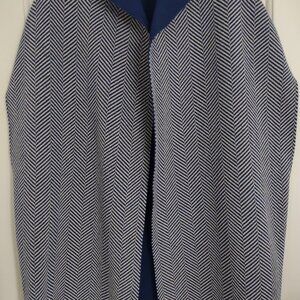 The Fold London Navy Blue & Tan Cardigan Jacket